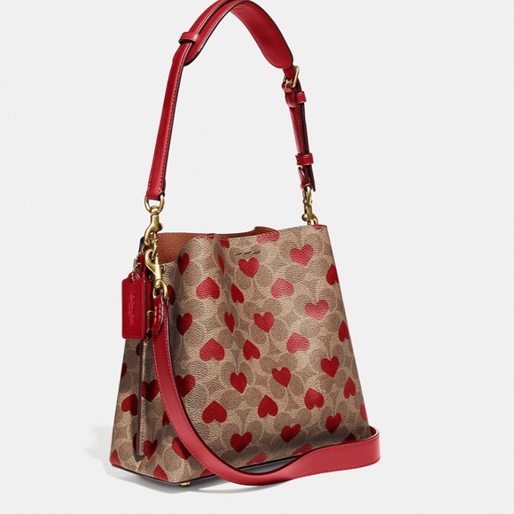 Coach Willow Bucket Bag In Signature Canvas With Heart Print BRAND NEW - Picture 5 of 14